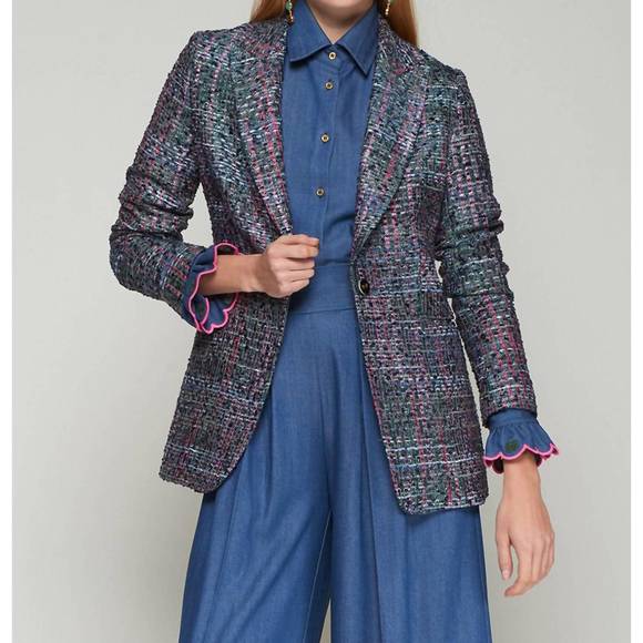 NEW VILAGALLO sophia tweed blazer in multi